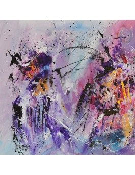 tableau abstrait violet