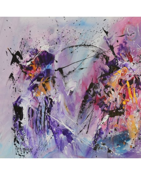 tableau abstrait violet