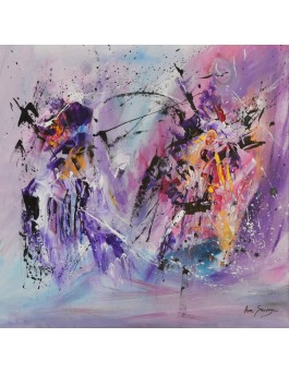 tableau abstrait violet
