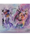 tableau abstrait violet