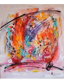 Sagesse lumineuse - tableau abstrait multicolore