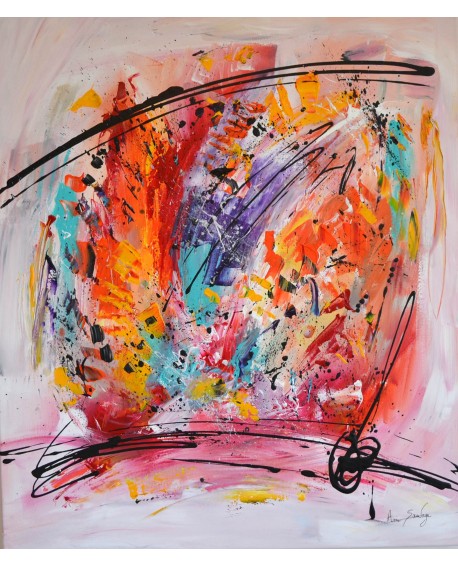Sagesse lumineuse - tableau abstrait multicolore