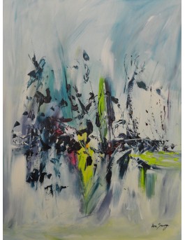 tableau abstrait moderne bleu vert