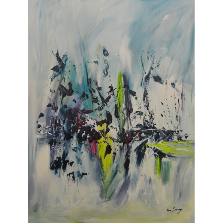 tableau abstrait moderne bleu vert