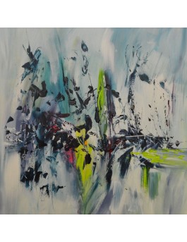 tableau abstrait moderne bleu vert