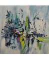 tableau abstrait moderne bleu vert