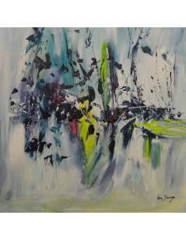 tableau abstrait moderne bleu vert