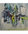 tableau abstrait moderne bleu vert