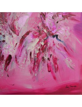 tableau abstrait rose