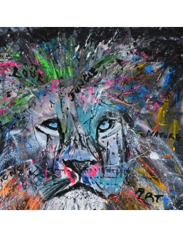 tableau abstrait lion
