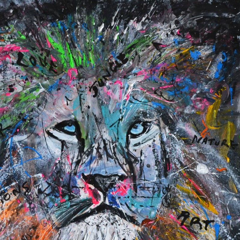 Tableau abstrait lion  Peinture abstraite de lion unique