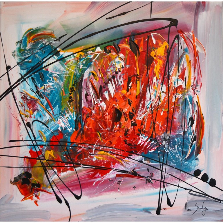 Fenêtre sur l'univers - tableau multicolore