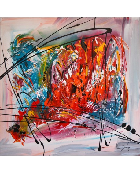 Fenêtre sur l'univers - tableau multicolore