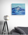 tableau abstrait contemporain bleu