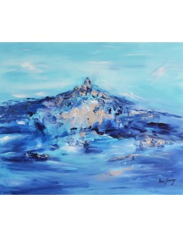 tableau abstrait contemporain bleu
