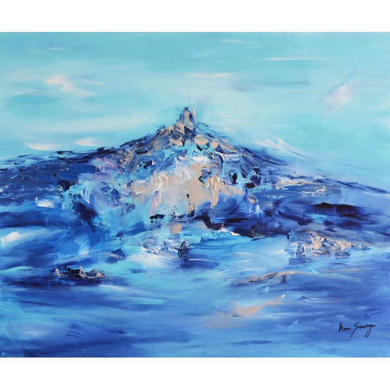 tableau abstrait contemporain bleu