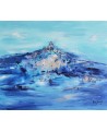 tableau abstrait contemporain bleu