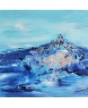 tableau abstrait contemporain bleu