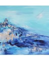 tableau abstrait contemporain bleu