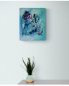 tableau abstrait bleu turquoise