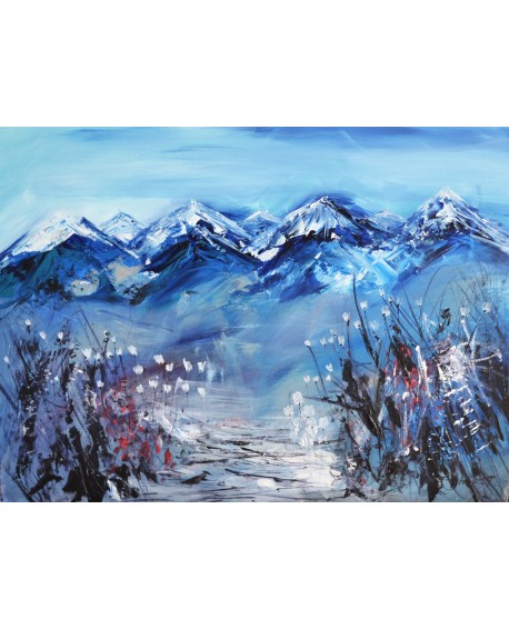 peinture abstraite montagnes