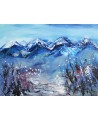 peinture abstraite montagnes