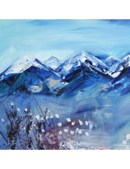 peinture abstraite montagnes