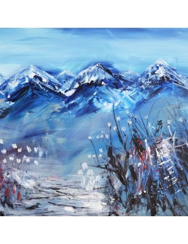 peinture abstraite montagnes