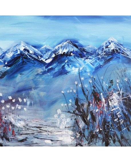 peinture abstraite montagnes