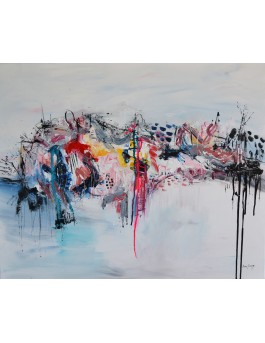 tableau abstrait contemporain au couteau