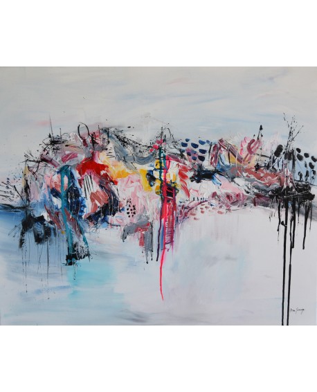 tableau abstrait contemporain au couteau