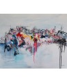 tableau abstrait contemporain au couteau