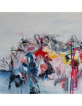 tableau abstrait contemporain au couteau