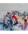 tableau abstrait contemporain au couteau