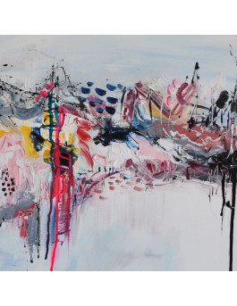 tableau abstrait contemporain au couteau