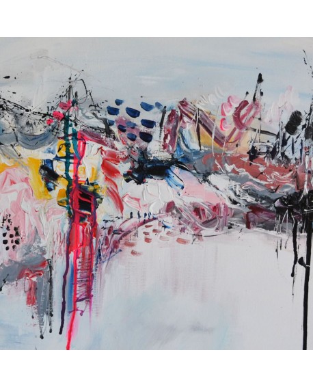 tableau abstrait contemporain au couteau
