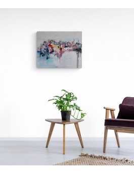 tableau abstrait contemporain au couteau