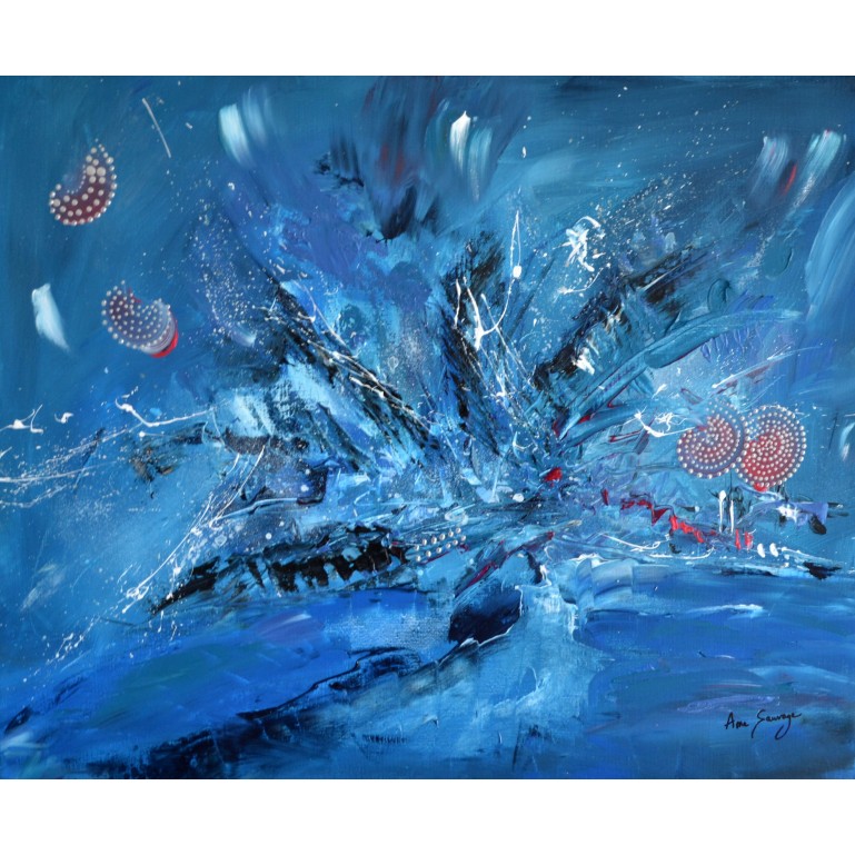 tableau moderne bleu
