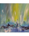 tableau abstrait bateaux