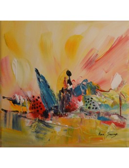 petit tableau jaune bleu rouge