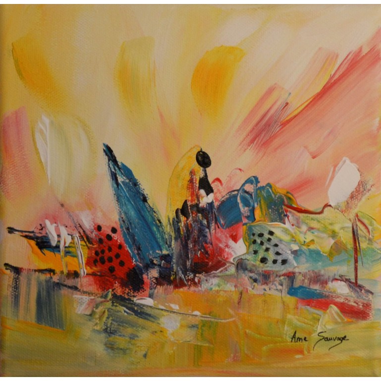 petit tableau jaune bleu rouge