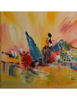petit tableau jaune bleu rouge