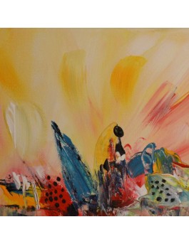 petit tableau jaune bleu rouge