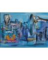 petit tableau abstrait bleu