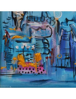 petit tableau abstrait bleu