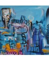petit tableau abstrait bleu