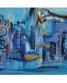 petit tableau abstrait bleu