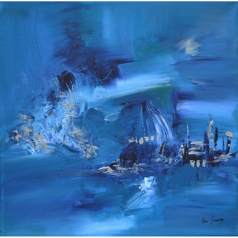 tableau contemporain bleu moderne