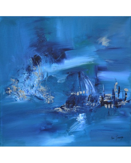 tableau contemporain bleu moderne