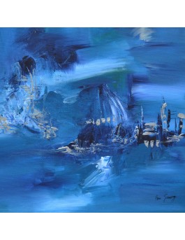 tableau contemporain bleu moderne